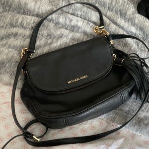 MK Black Leather Crossbody Bag